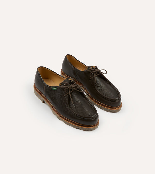 drake's Paraboot Michael Marron Deer Leather Derby Shoe