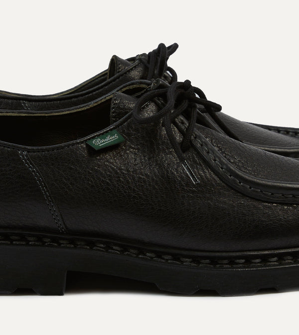 Drake's Paraboot Michael Noir Deer Leather Derby Shoe