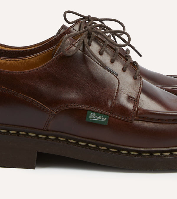 Drake's Paraboot Villandry Brown Calf Leather Derby Shoe