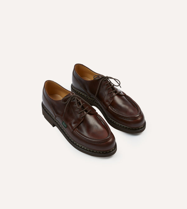 drake's Paraboot Villandry Brown Calf Leather Derby Shoe