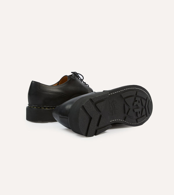 Drake's Paraboot Villandry Noir Calf Leather Derby Shoe