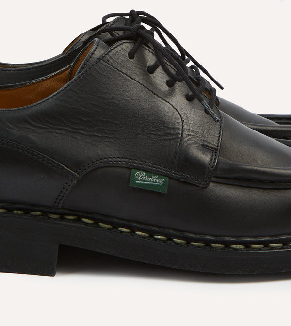 Drake's Paraboot Villandry Noir Calf Leather Derby Shoe