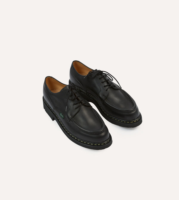 drake's Paraboot Villandry Noir Calf Leather Derby Shoe