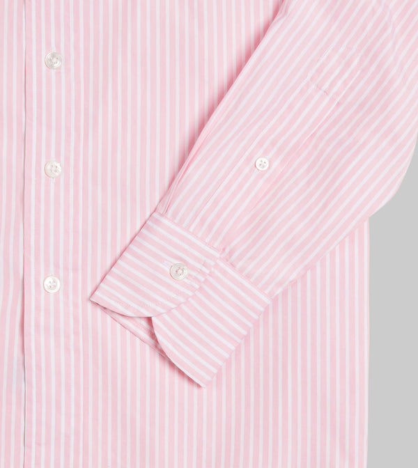 Drake's Pink Bengal Stripe Cotton Poplin Button-Down Shirt