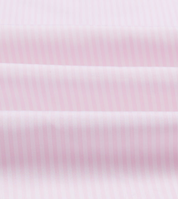 Drake's Pink Narrow Stripe Cotton Poplin Button-Down Shirt