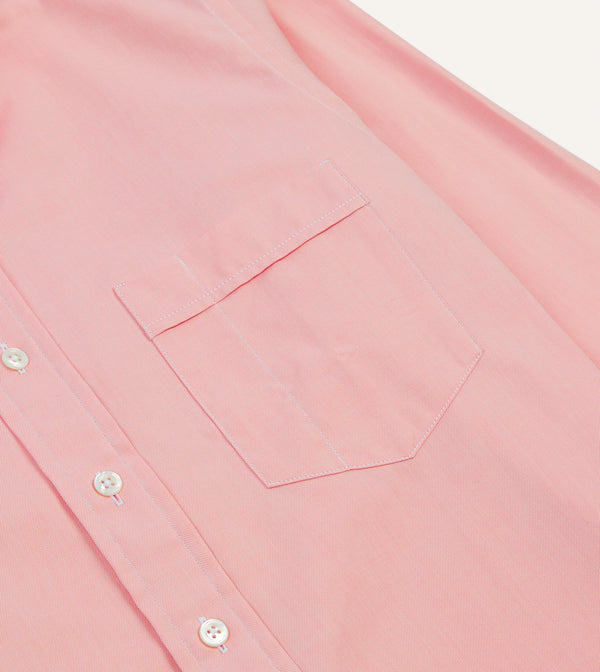 Drake's Pink Pinpoint Oxford Cotton Cloth Button-Down Shirt