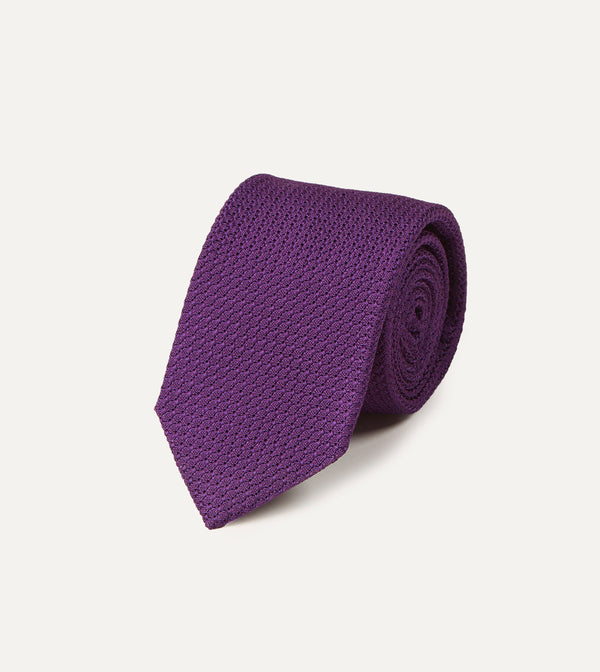 Drake's Purple Large Knot Grenadine Silk Tipped Tie