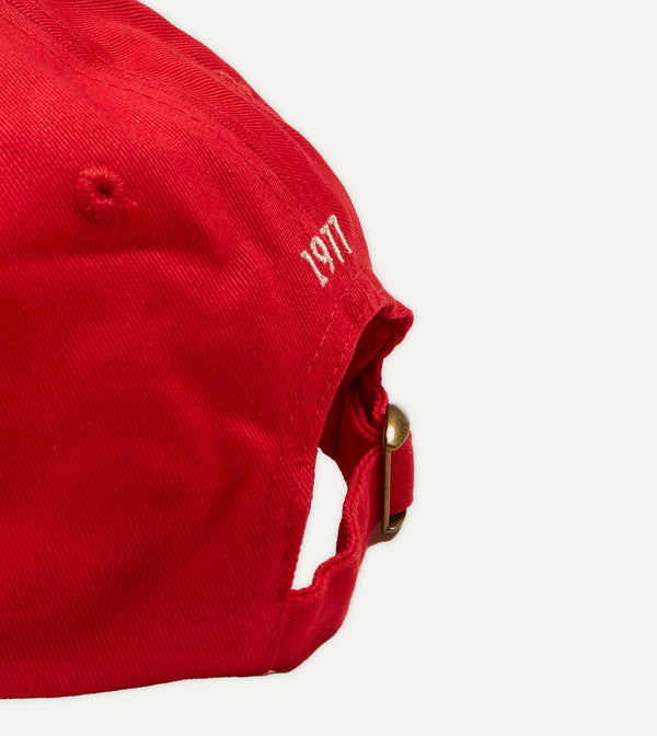 Drake's Red 'D' Flag Emblem Cotton Twill Baseball Cap
