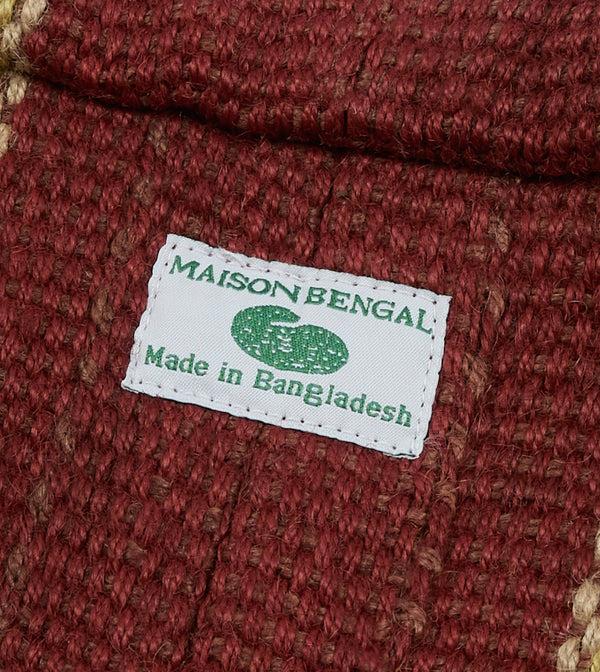 Drake's Red Orange And Yellow Maison Bengal Extra Large Jute Poresh Tote Bag