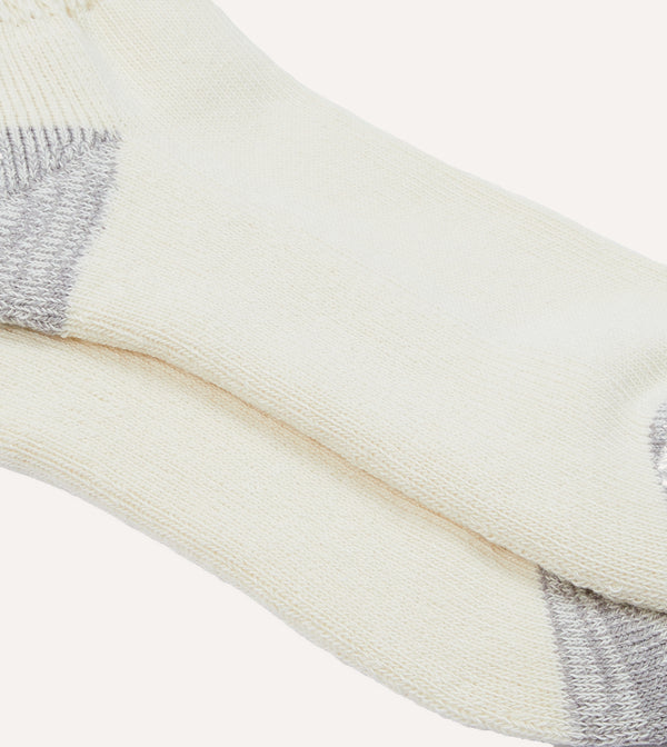 Drake's RoToTo Burgundy And Yellow Cotton Crew Socks