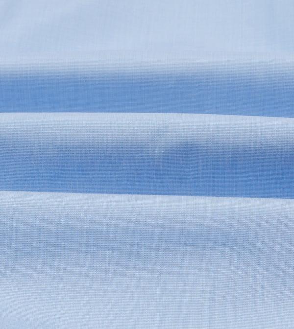 Drake's Sky Blue Cotton Spread Collar End-on-End Poplin Shirt