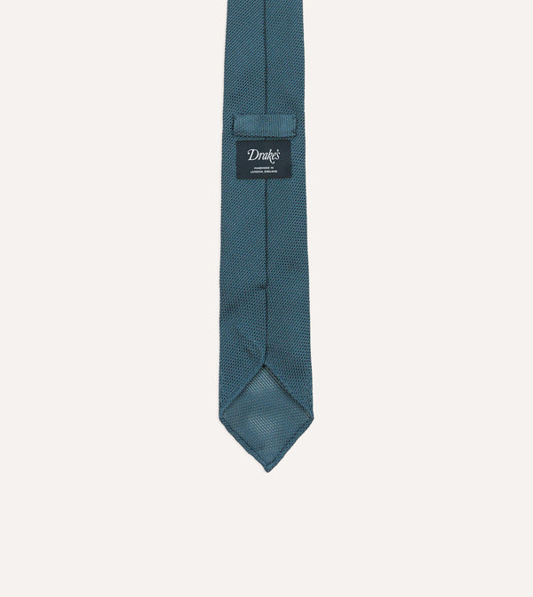 Drake's Sky Blue Fine Woven Grenadine Silk Hand Rolled Tie