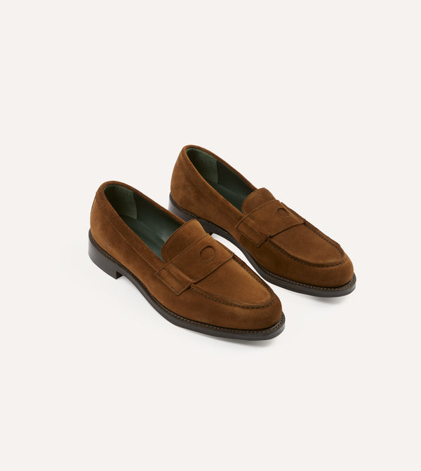 drake's Snuff Suede Charles Goodyear Welted Penny Loafer