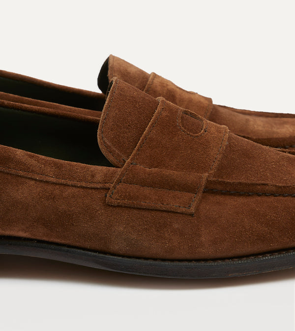 Drake's Snuff Suede Charles Mk II Goodyear Welted Penny Loafer
