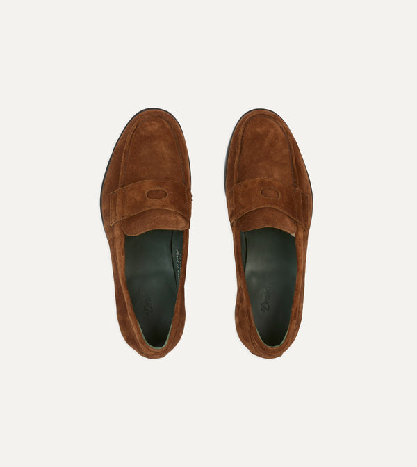 Drake's Snuff Suede Charles Mk II Goodyear Welted Penny Loafer