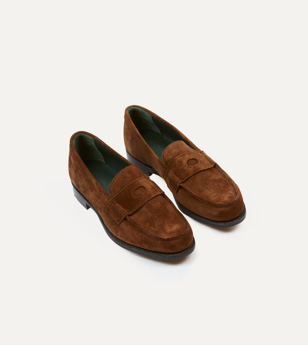 drake's Snuff Suede Charles Mk II Goodyear Welted Penny Loafer