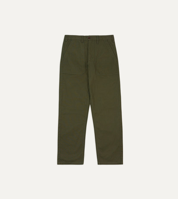 Drake's St. JOHN By Drake's Olive Cotton Fatigue Trouser
