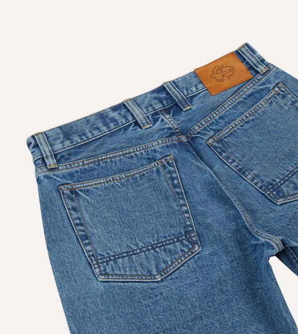 Drake's Stone Wash 12.7oz Selvedge Denim Five-Pocket Shorts