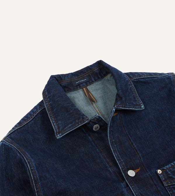 Drake's Stone Wash Selvedge Denim Five-Pocket Chore Jacket