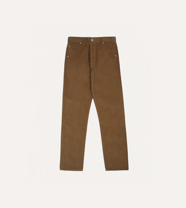 Drake's Tan Japanese Selvedge Needlecord Five-Pocket Trousers