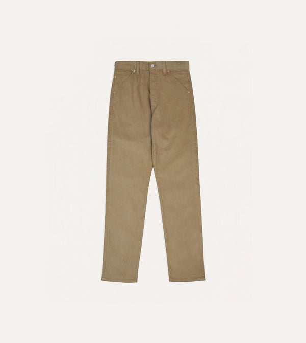 Drake's Tobacco Japanese Selvedge Needlecord Five-Pocket Trousers