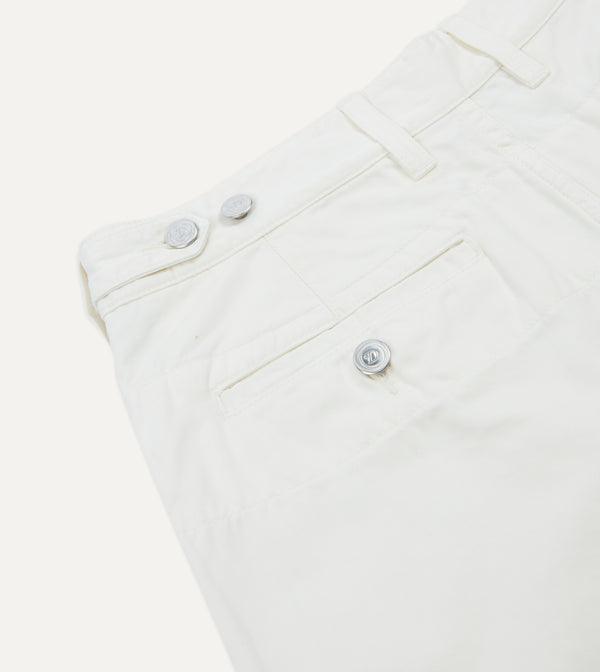 Drake's Washed Ecru Cotton Twill Single-Pleat Shorts