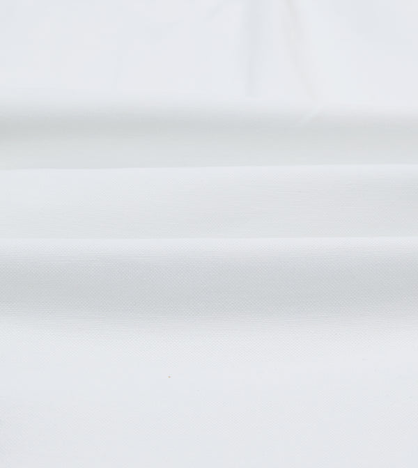 Drake's White Cotton Oxford Cloth Long Point Collar Shirt