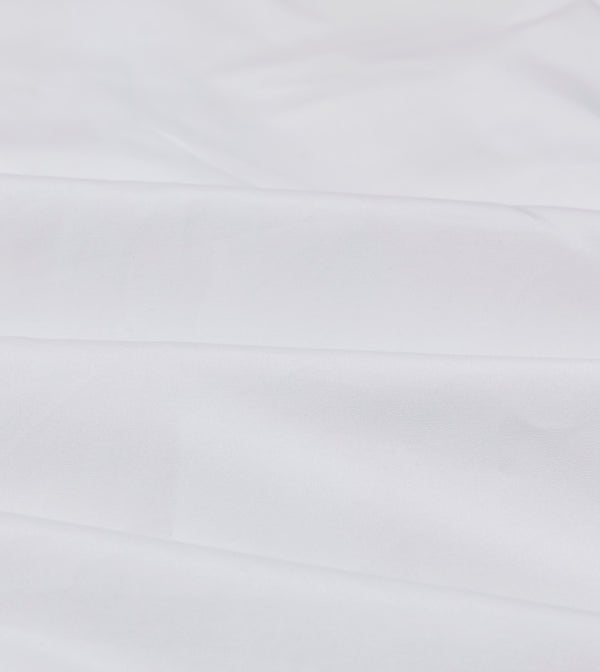 Drake's White Cotton Poplin Long Point Collar Shirt