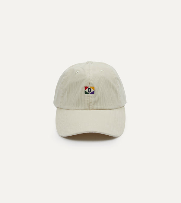drake's White 'D' Emblem Cotton Corduroy Baseball Cap