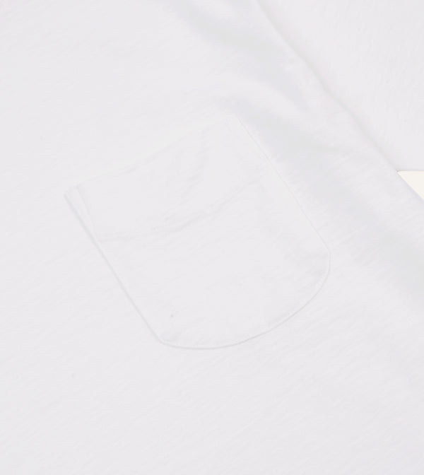 Drake's White Flamé Cotton Crew Neck Hiking T-Shirt