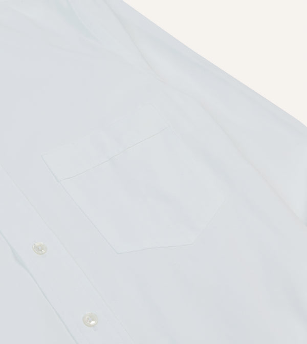 Drake's White Pinpoint Oxford Cotton Cloth Button-Down Shirt