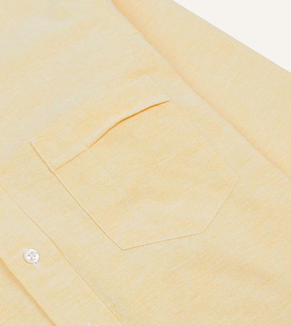 Drake's Yellow Cotton Oxford Cloth Button-Down Shirt