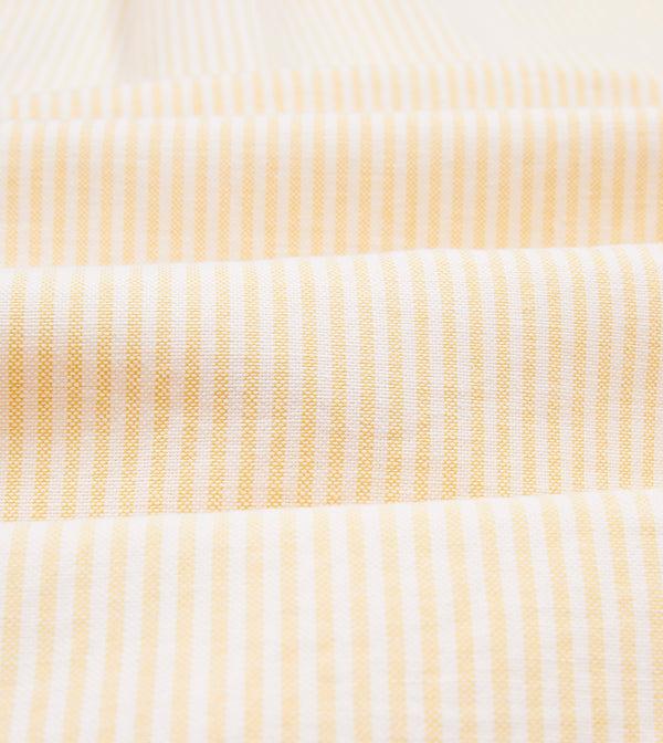 Drake's Yellow Ticking Stripe Cotton Oxford Cloth Button-Down Shirt