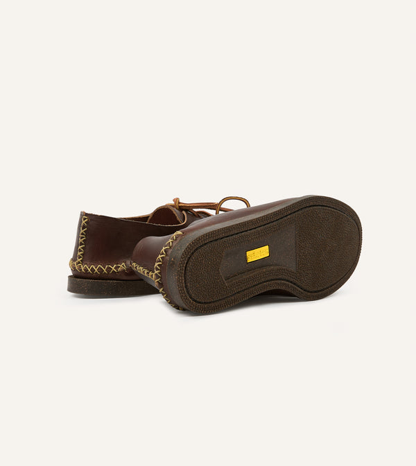 Drake's Yuketen Brown Two-Piece Oxford With Camp Sole
