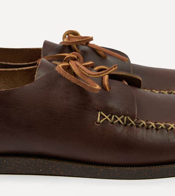 Drake's Yuketen Brown Two-Piece Oxford With Camp Sole