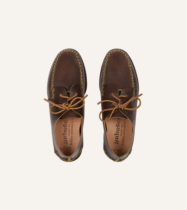 Drake's Yuketen Brown Two-Piece Oxford With Camp Sole