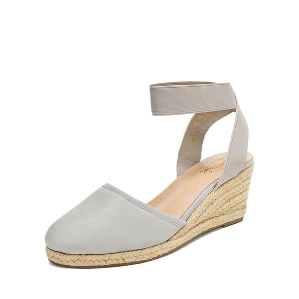 dream pairs Ankle Strap Closed-Toe Espadrille Wedge Sandals