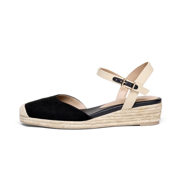 Dream Pairs Ankle Strap Closed-Toe Espadrille Wedges