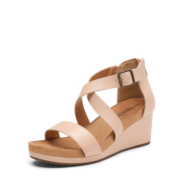 dream pairs Ankle Strap Open-Toe Platform Wedge Sandals