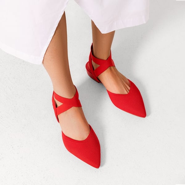 Dream Pairs Ankle Strap Pointed Toe Flats With V-Cut Vamp