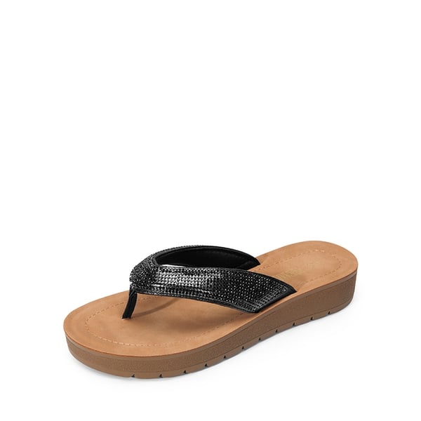 dream pairs Arch Support Rhinestone Strap Flip Flops