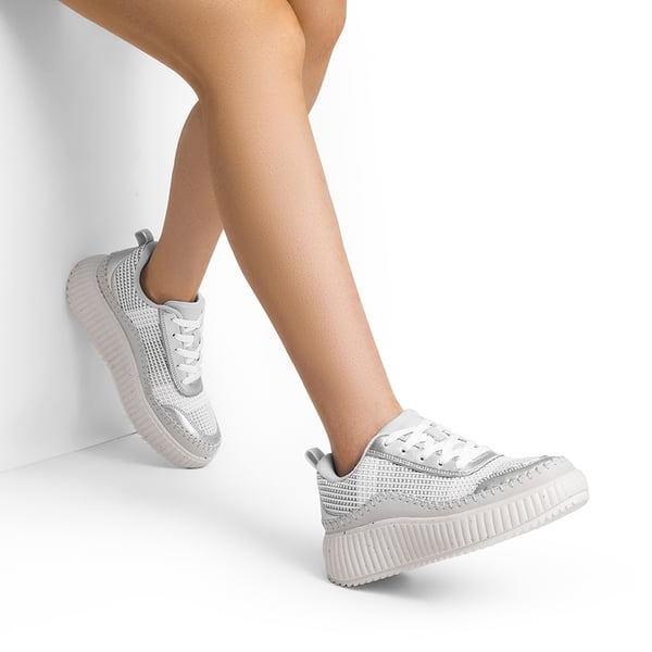 Dream Pairs [Arch] Tweed-Effect Platform Fashion Sneakers