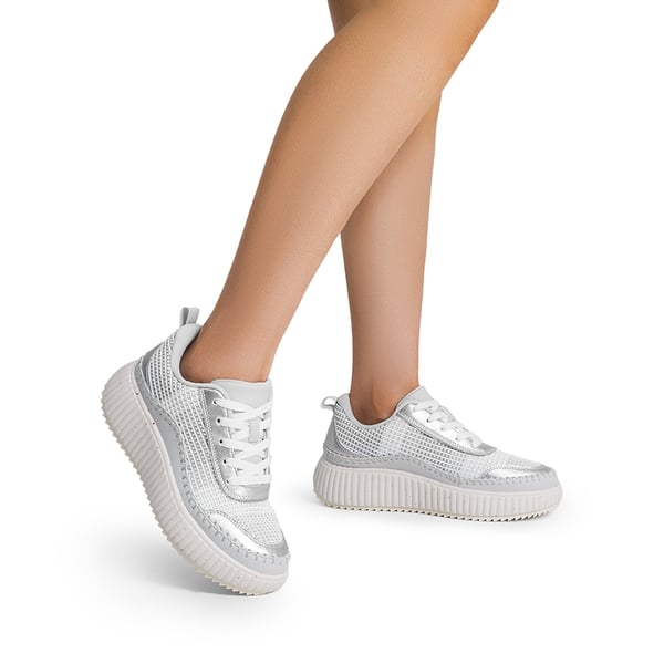 Dream Pairs [Arch] Tweed-Effect Platform Fashion Sneakers