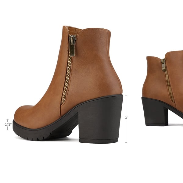 Dream Pairs Comfortable Low Heel Chunky Ankle Boots