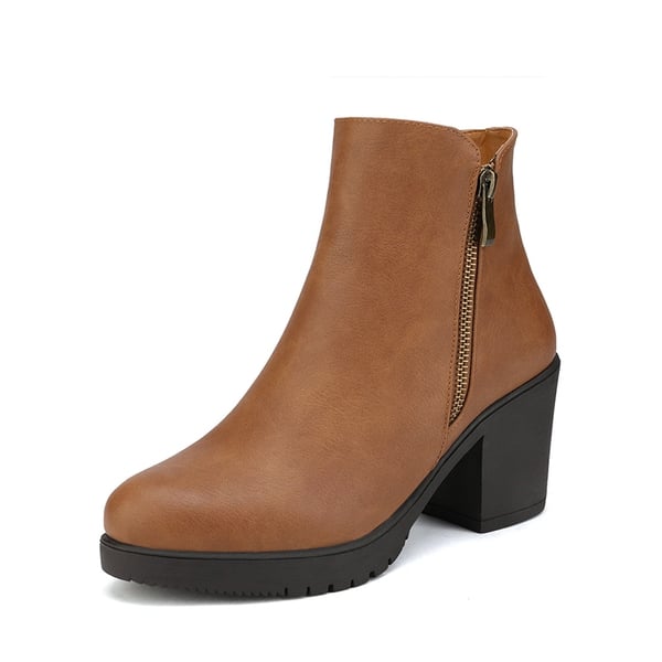 dream pairs Comfortable Low Heel Chunky Ankle Boots