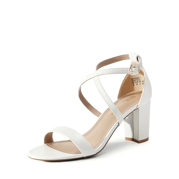 dream pairs Criss Cross Chunky Heel Ankle Strap Sandals
