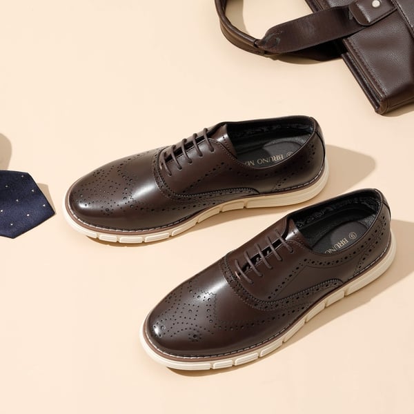 Dream Pairs [CrossFlex NeatPolish+] Men's Wingtip Oxford Dress Sneakers