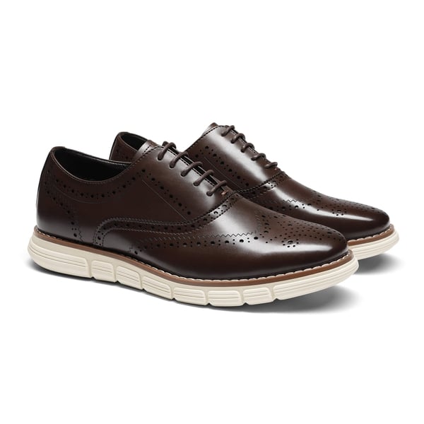 Dream Pairs [CrossFlex NeatPolish+] Men's Wingtip Oxford Dress Sneakers