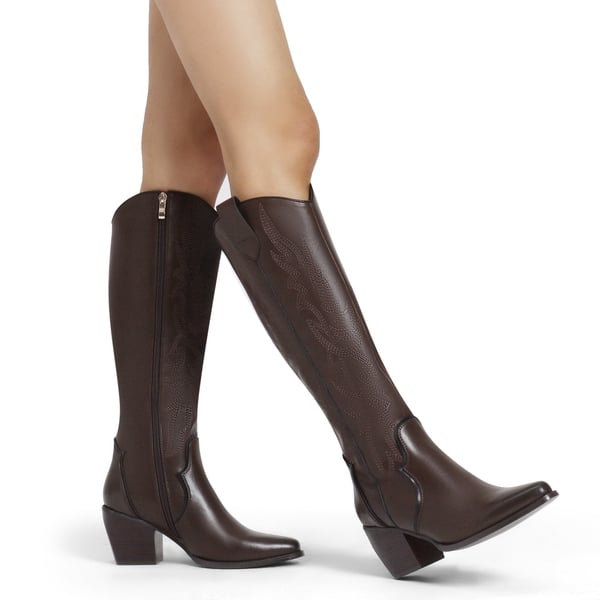 Dream Pairs Dallas Embroidered Western Cowboy Knee High Boots