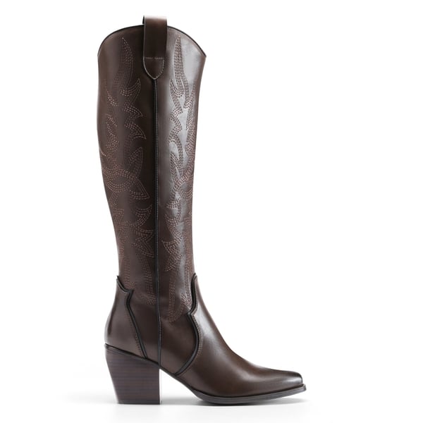 Dream Pairs Dallas Embroidered Western Cowboy Knee High Boots